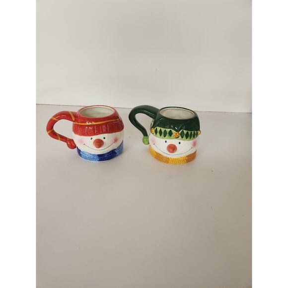 4 PC Snowman Mugs Christmas Holiday Mugs NEW Seasonal Elements - Picture 3 of 3